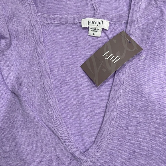 NEW J Jill WOMENS LARGE Purple "Lily" Sleeveless V-Neck Muscle Tee Shirt Top - Picture 12 of 16